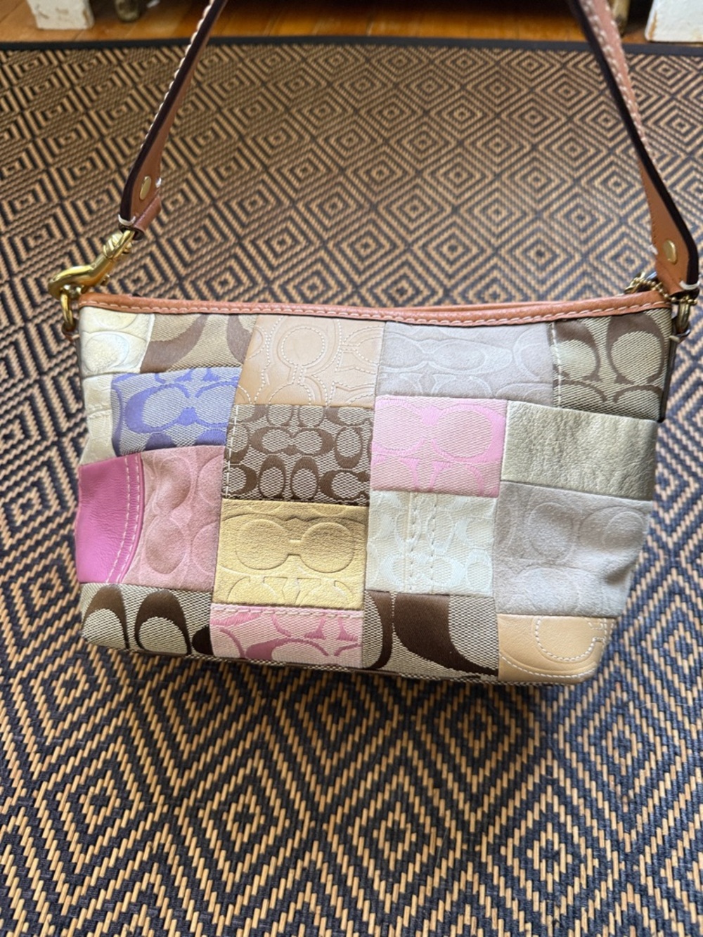 Vintage Y2K COACH Multicolor signature Patchwork Mini Hobo Demi Bag - F11708 - Picture 5 of 16